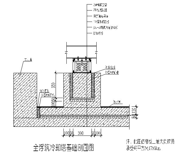 全浮筑冷却塔基础剖面图