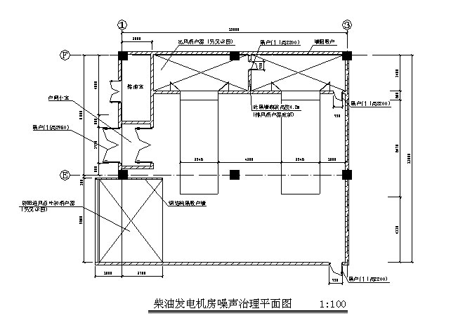 柴油发电机房噪声治理平面图